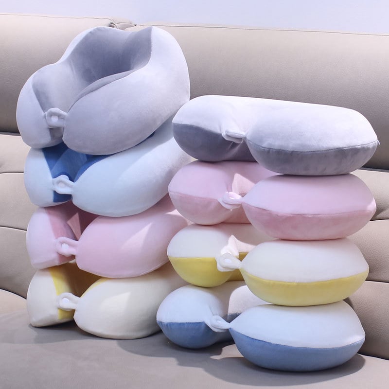 У-образна възглавница за врата за офисна почивка, полети и пътувания на открито; пълнител PP памук; плат Crystal Velvet; стил Карикатура