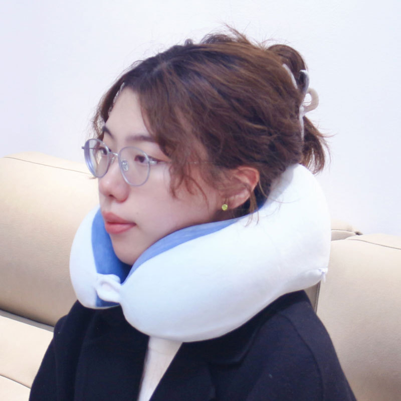 У-образна възглавница за врата за офисна почивка, полети и пътувания на открито; пълнител PP памук; плат Crystal Velvet; стил Карикатура