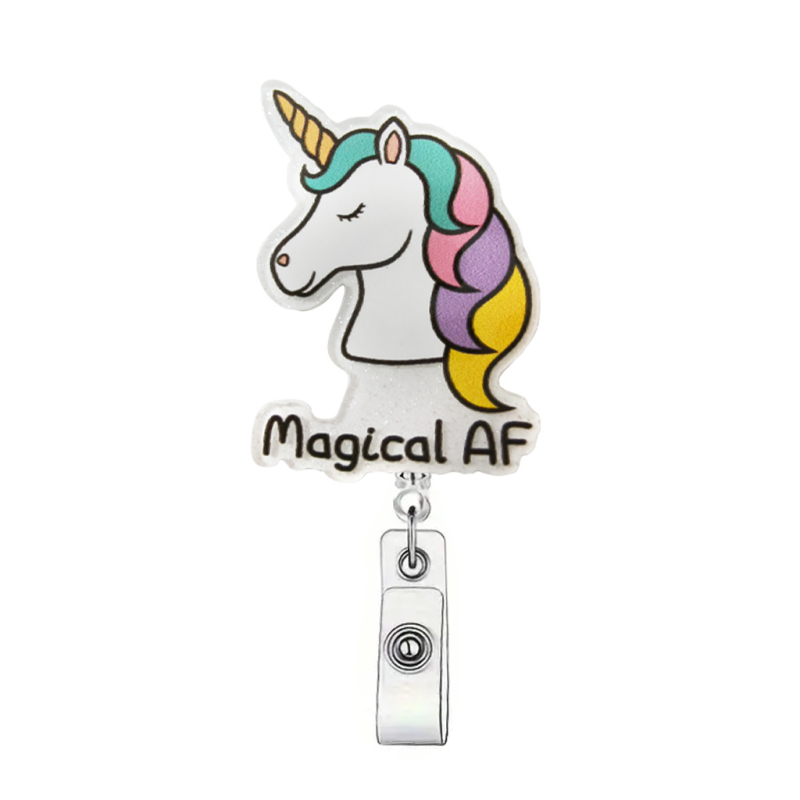 Clip acrilic pentru badge, retractabil cu buton de tragere — lungime telescopică 600 mm, sarcină 0,1 kg, marcă Red Xu Alpenglow