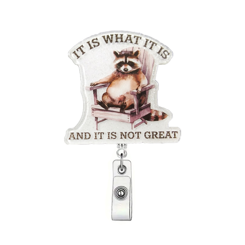 Clip acrilic pentru badge, retractabil cu buton de tragere — lungime telescopică 600 mm, sarcină 0,1 kg, marcă Red Xu Alpenglow