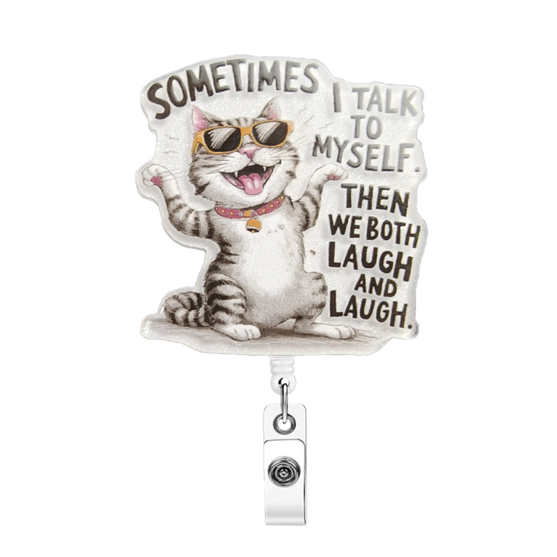 Clip acrilic pentru badge, retractabil cu buton de tragere — lungime telescopică 600 mm, sarcină 0,1 kg, marcă Red Xu Alpenglow