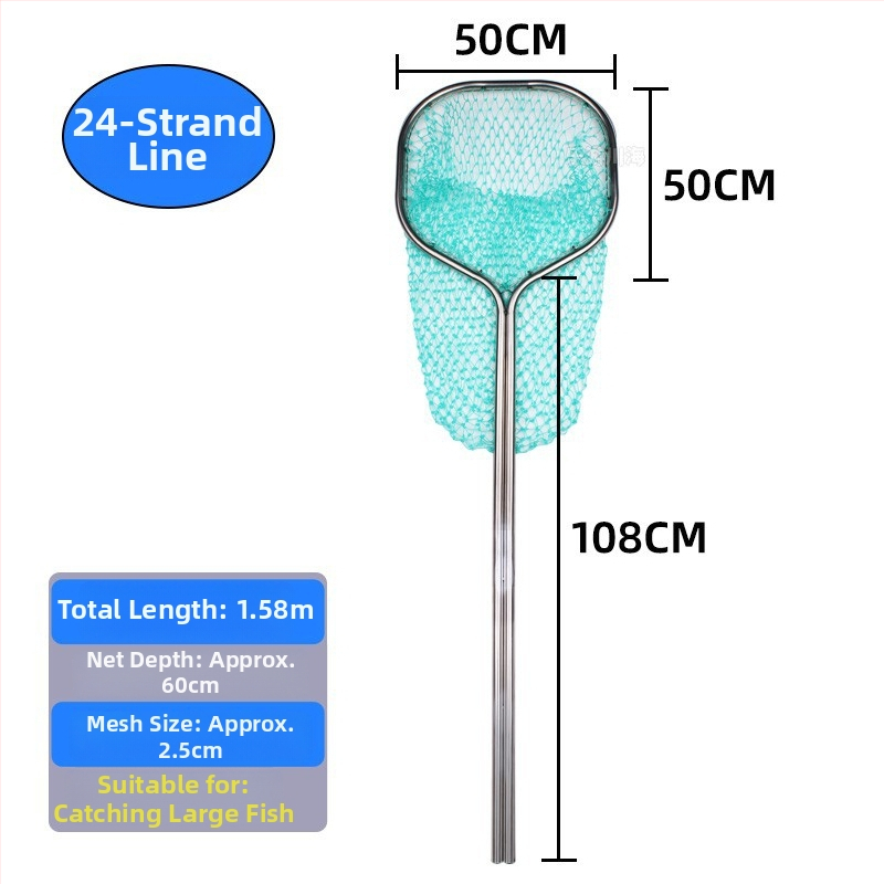 Nerezová oceľová sieť na ryby pre lov veľkých rýb a morských plodov, dvojtrubkové prevedenie, priemer ústia 40-50, hĺbka siete 40-60, nosnosť do 25 kg