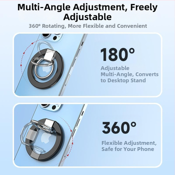 MagSafe μαγνητικός δαχτυλίου-φορέας για κινητό, κατασκευή από κράμα ψευδαργύρου, εξαιρετικά ισχυρή μαγνητική πρόσδεση, ρυθμιζόμενος σε πολλαπλές γωνίες, μινιμαλιστικός σχεδιασμός