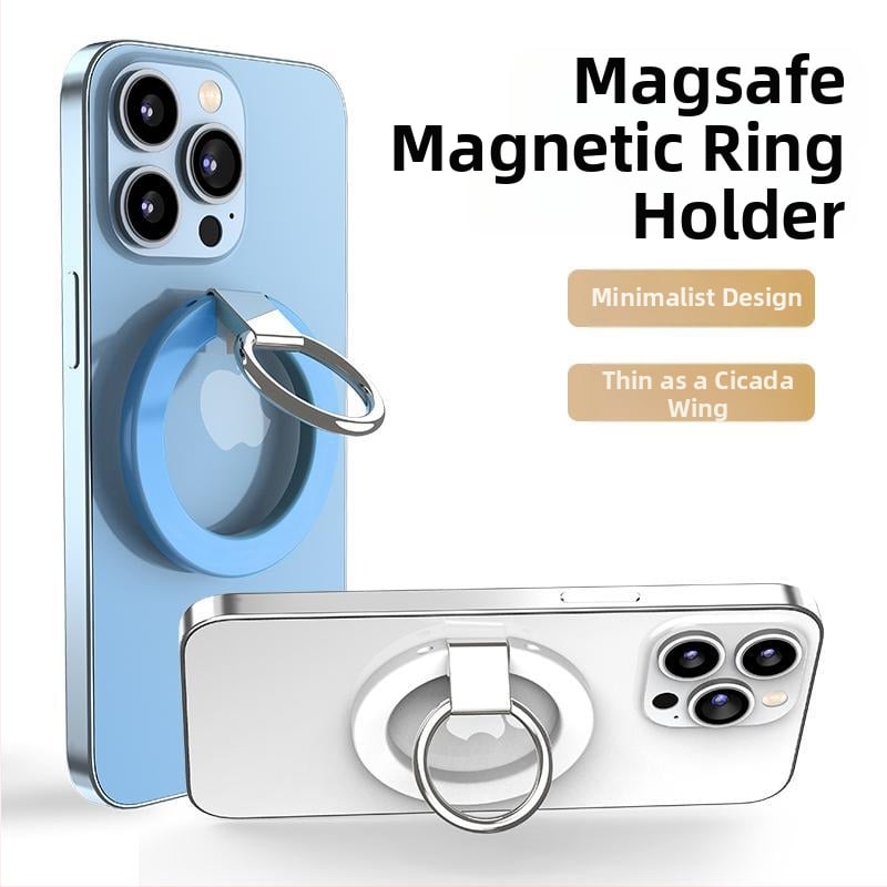 MagSafe μαγνητικός δαχτυλίου-φορέας για κινητό, κατασκευή από κράμα ψευδαργύρου, εξαιρετικά ισχυρή μαγνητική πρόσδεση, ρυθμιζόμενος σε πολλαπλές γωνίες, μινιμαλιστικός σχεδιασμός