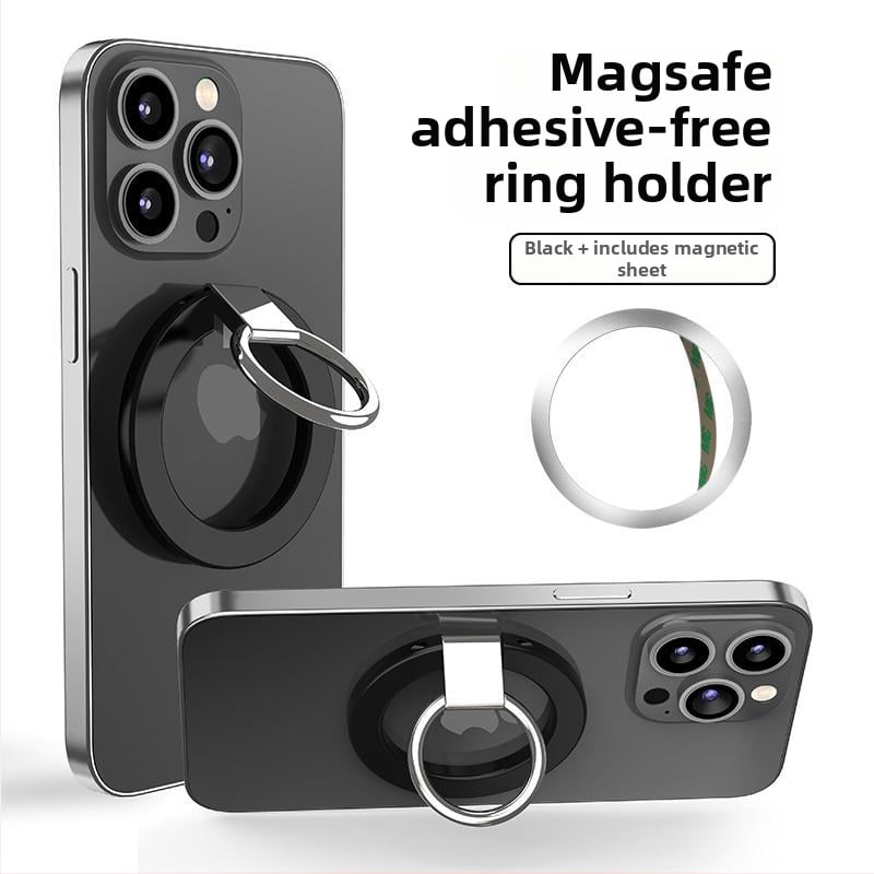 MagSafe μαγνητικός δαχτυλίου-φορέας για κινητό, κατασκευή από κράμα ψευδαργύρου, εξαιρετικά ισχυρή μαγνητική πρόσδεση, ρυθμιζόμενος σε πολλαπλές γωνίες, μινιμαλιστικός σχεδιασμός