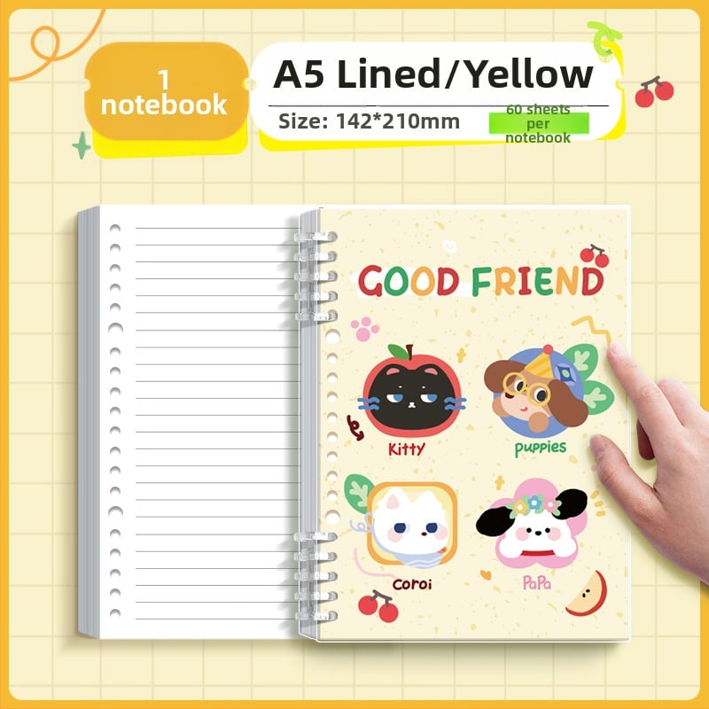 Kappa bear тетрадка с разгънати листове за ученици, PP корица, Dowling хартия, 80 г/м², 100–200 страници