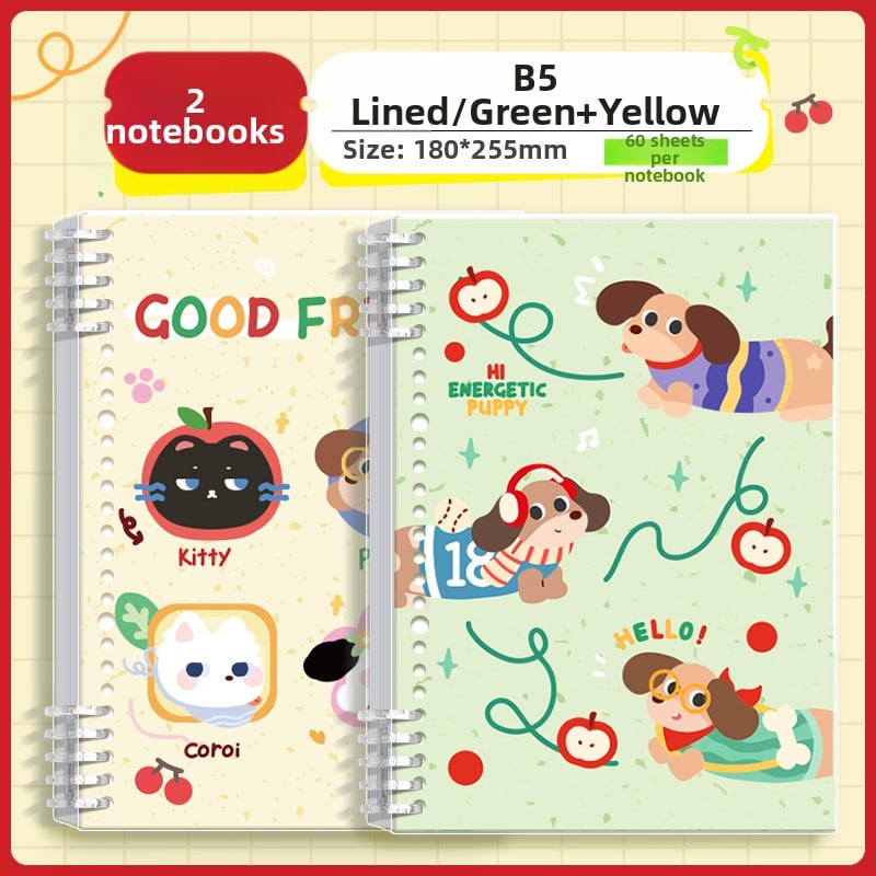 Kappa bear тетрадка с разгънати листове за ученици, PP корица, Dowling хартия, 80 г/м², 100–200 страници