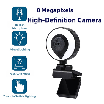 4K USB kamera s autofokusom, vstavaný mikrofón, trojúrovňové osvetlenie, 30 FPS