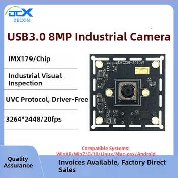 USB 3.0 priemyselná kamera 8MP IMX179, pevný fokus, rozpoznávanie tváre, bez ovládačov, Linux kompatibilný