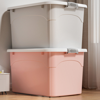 Пластмасова кутия за съхранение със запечатващ капак, за дрехи и играчки, японски стил, модел X01-X04, капацитет 0–5 л, възможност за печат на лого, налична в 1–4 опаковки