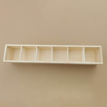 Drvena kutija za skladištenje sa šest odjeljaka, organizator, moderni minimalistički dizajn, mogućnost tiskanja logotipa