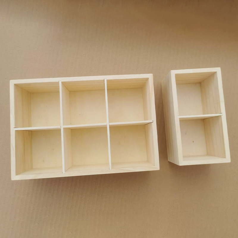 Drvena kutija za skladištenje sa šest odjeljaka, organizator, moderni minimalistički dizajn, mogućnost tiskanja logotipa