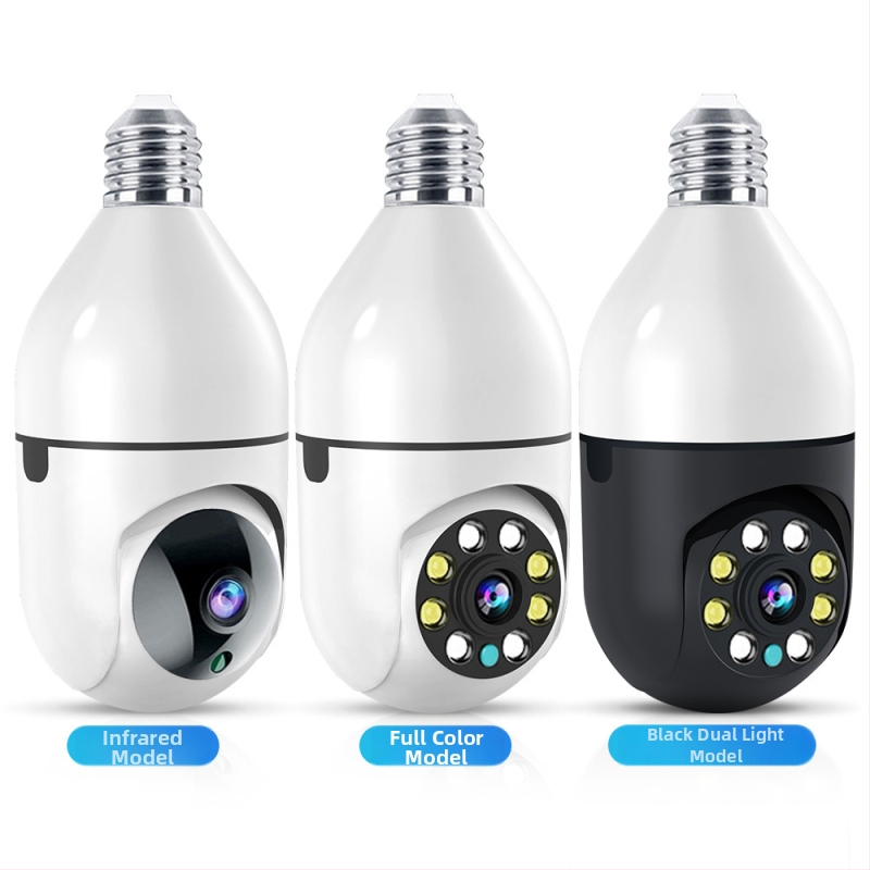 Cameră tip bec, panoramă 360°, Wi‑Fi internă, cameră smart 1080p, vizionare noaptea 0.1 lux, obiectiv 3.6 mm