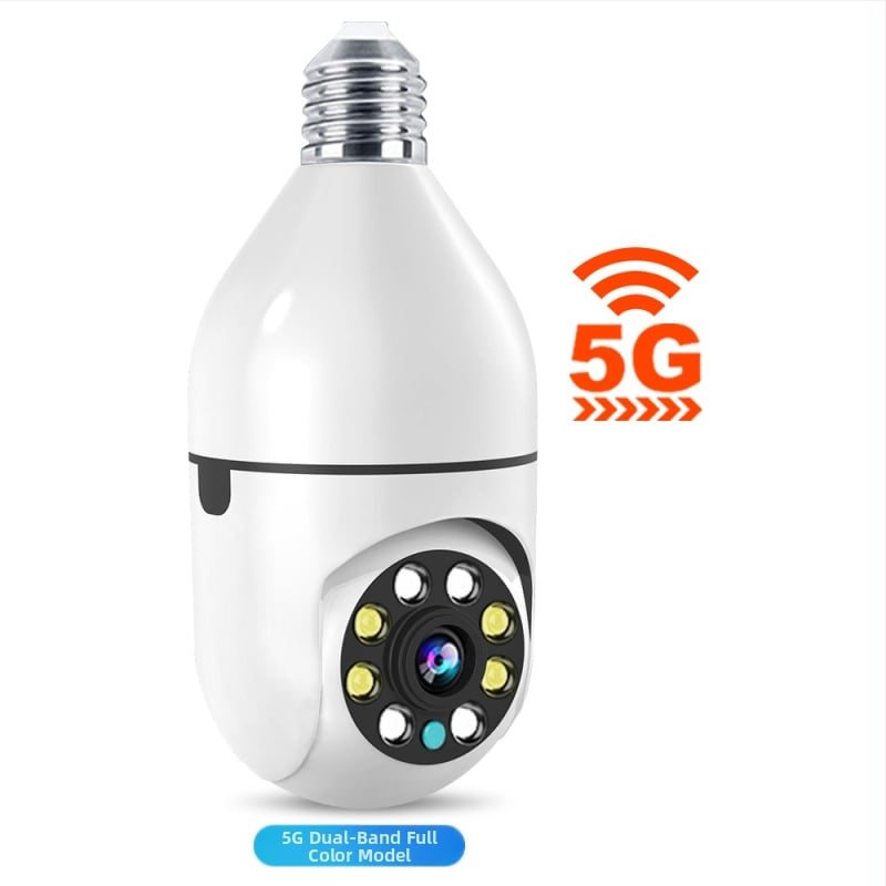 Cameră tip bec, panoramă 360°, Wi‑Fi internă, cameră smart 1080p, vizionare noaptea 0.1 lux, obiectiv 3.6 mm