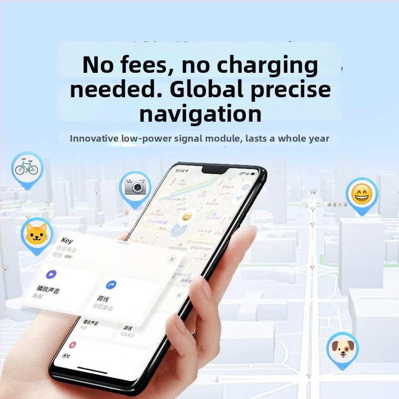 Trackér proti strate pre domáce zvieratá, kľúče a predmety — presné určovanie polohy, model JHX05, ABS, 240mAh, veľkosť 40×32×9.8mm, kompatibilný s iOS