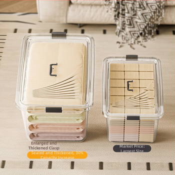 Съхранителна кутия с капак, PP пластмаса, капацитет 500–1000 л, многофункционална за дрехи, списания, канцеларски материали, козметика, лекарства, играчки и одеяла, възможно печат на лого