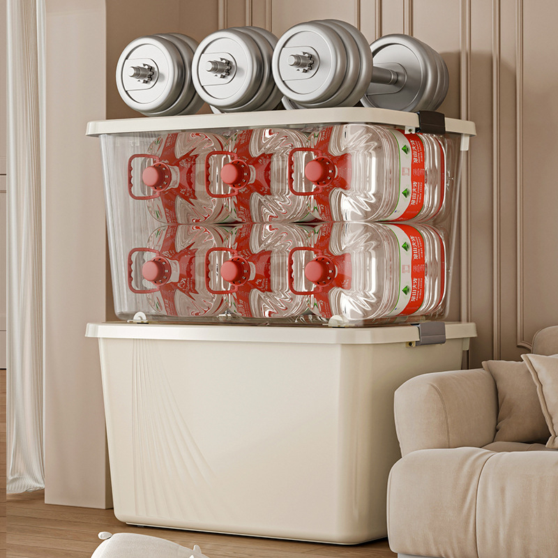 Съхранителна кутия с капак, PP пластмаса, капацитет 500–1000 л, многофункционална за дрехи, списания, канцеларски материали, козметика, лекарства, играчки и одеяла, възможно печат на лого