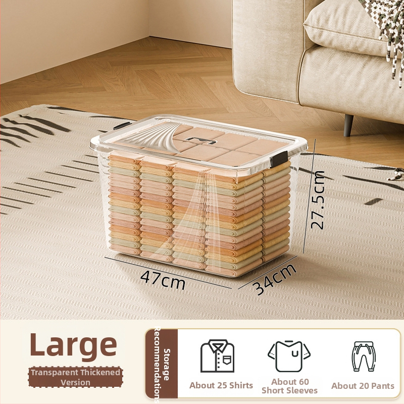 Съхранителна кутия с капак, PP пластмаса, капацитет 500–1000 л, многофункционална за дрехи, списания, канцеларски материали, козметика, лекарства, играчки и одеяла, възможно печат на лого