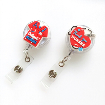 Port badge pentru asistentă medicală, PVC, cu clips retractabil și lanyard; lățime 3,2 cm; lungime telescopică 65–70 cm; încărcare 1