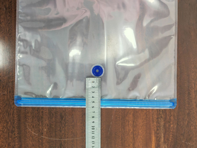 Σακούλες κενού για συσκευασία τροφίμων με υφή πλαστικού εκτύπωσης, διπλό φερμουάρ, βαλβίδα αέρα — Μάρκα Heshun