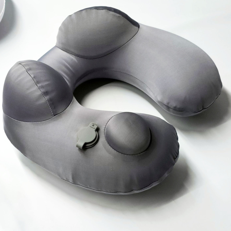 Надуваем U-образен възглавник за шия по време на пътуване – преносим, универсално пасващ, PVC плат, пълнеж въздух, модерен минималистичен дизайн
