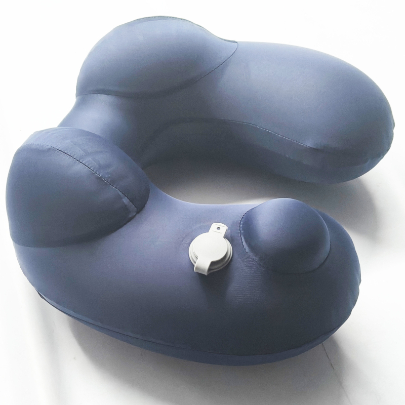 Надуваем U-образен възглавник за шия по време на пътуване – преносим, универсално пасващ, PVC плат, пълнеж въздух, модерен минималистичен дизайн