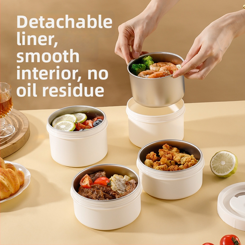 Κυκλικό κουτί γεύματος από PP, κατάλληλο για τρόφιμα, ασφαλές σε μικροκύματα, διατηρεί τη θερμότητα, χωρητικότητα 301-500 ml