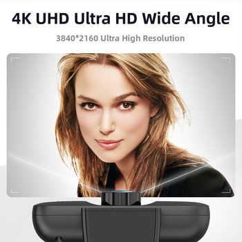 HD webkamera 4K (3840x2160) USB 2.0 Plug-and-Play s vstavaným mikrofónom, fixné zaostrenie