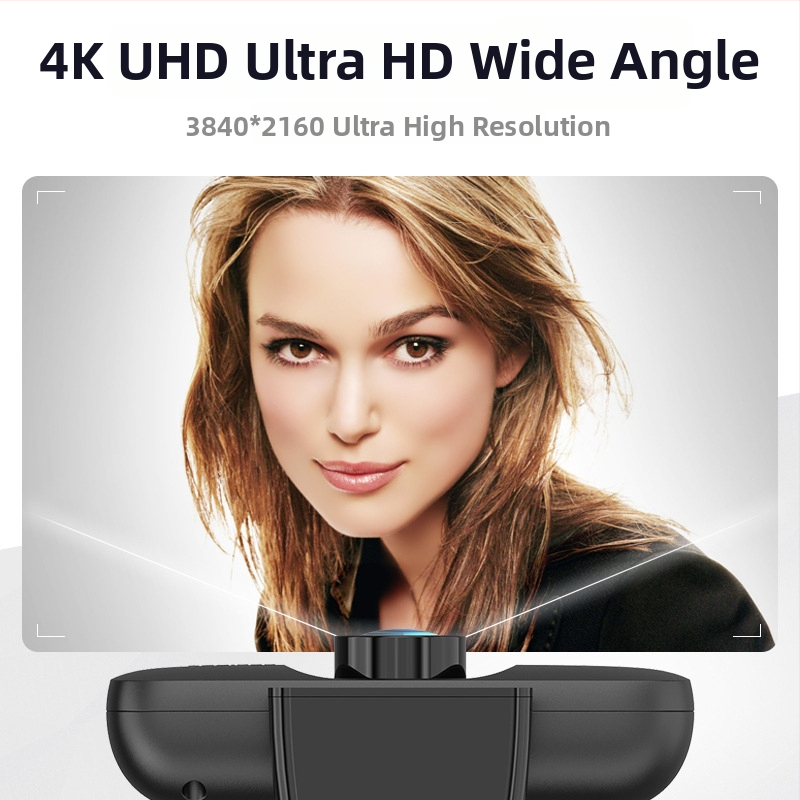 HD webkamera 4K (3840x2160) USB 2.0 Plug-and-Play s vstavaným mikrofónom, fixné zaostrenie