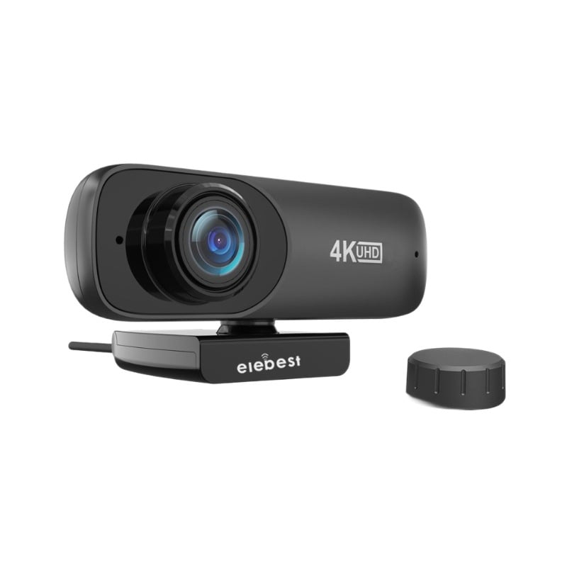 HD webkamera 4K (3840x2160) USB 2.0 Plug-and-Play beépített mikrofonnal, fix fókusz