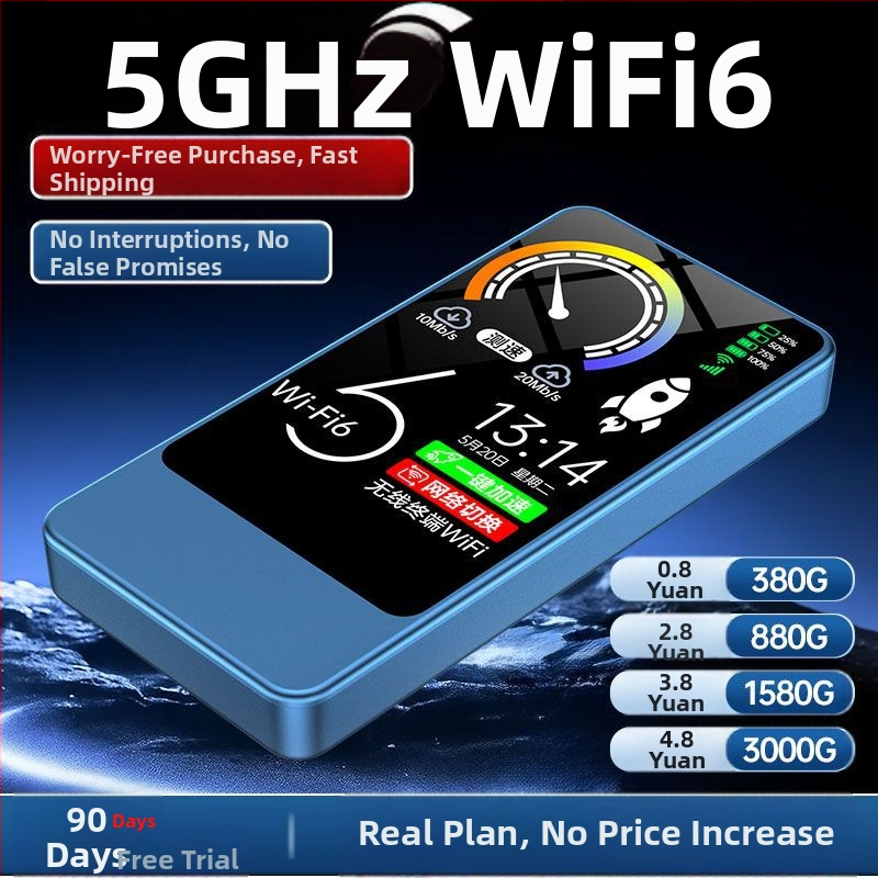 2 az 1-ben hordozható WiFi és mobil töltő, játékhoz és streaminghez, WiFi 6 és háromhálózati kompatibilitás