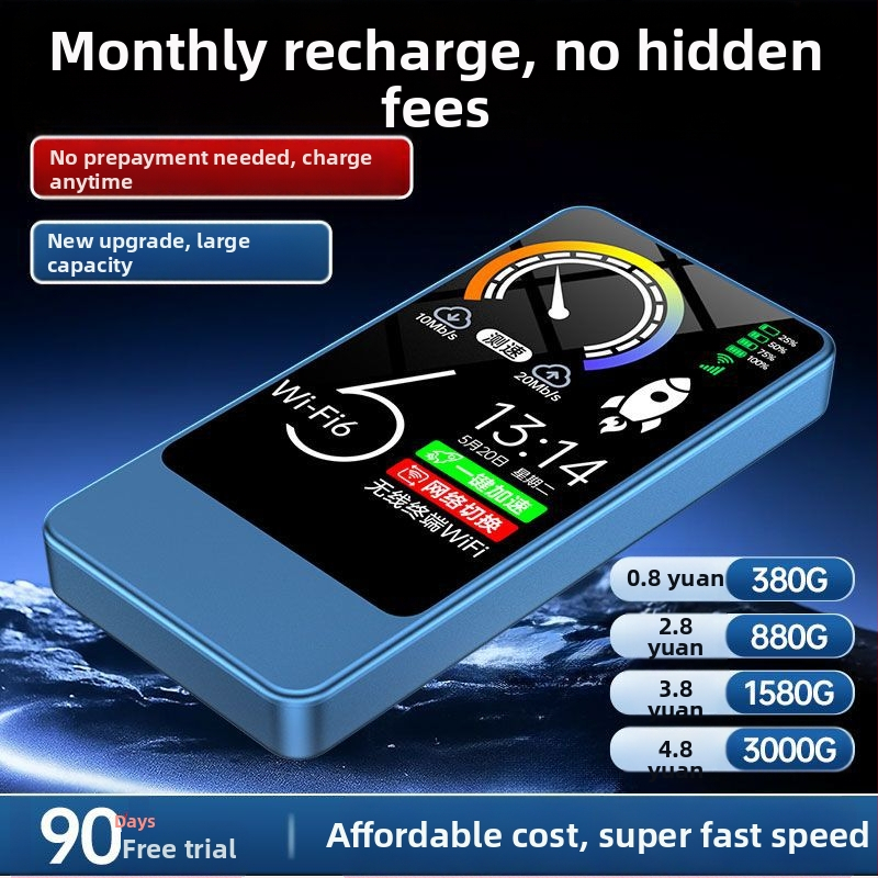 2 az 1-ben hordozható WiFi és mobil töltő, játékhoz és streaminghez, WiFi 6 és háromhálózati kompatibilitás