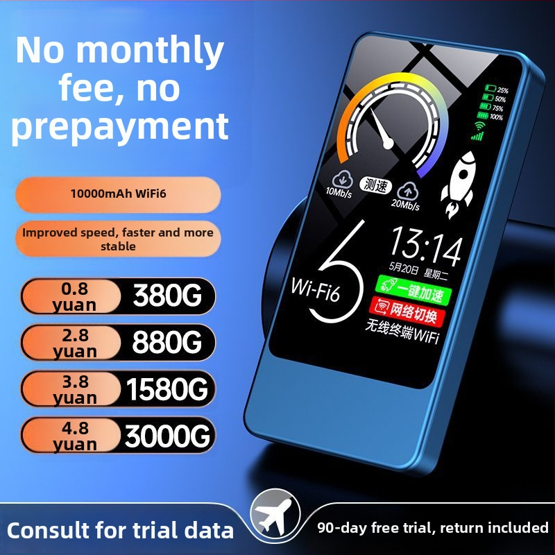 2 az 1-ben hordozható WiFi és mobil töltő, játékhoz és streaminghez, WiFi 6 és háromhálózati kompatibilitás