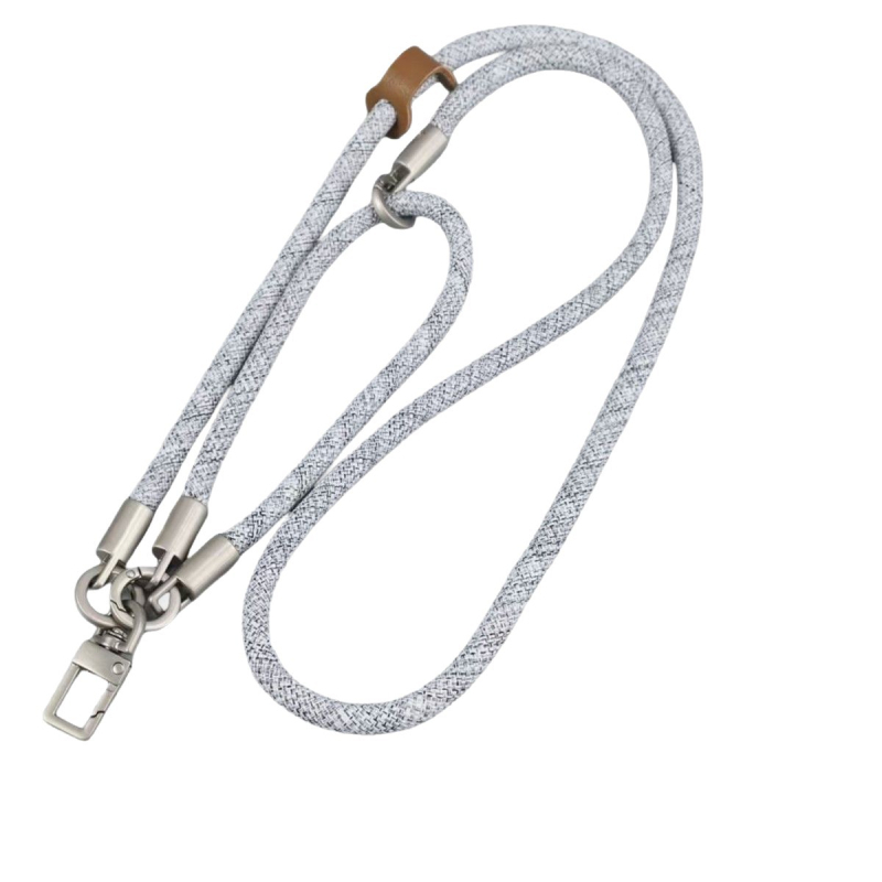 Κορδόνι κινητού με μεταλλική κατασκευή, ηλεκτροπλατινωμένο φινίρισμα, unisex, πολυεστερικό σκοινί, μεταλλική αγκράφα