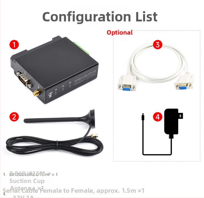LoRa DTU dátový terminál s RS232/RS485/RS422 pre LoRa, Sub-GHz HF/LF kit SX1262-LoRa-DTU-HF-Kit / SX1262-LoRa-DTU-LF-Kit, pre priemyselné a poľnohospodárske zber dát; FEC, OEM spracovanie, podpora jednotkovej distribúcie