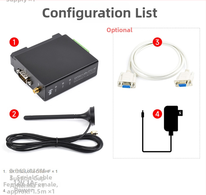 LoRa DTU dátový terminál s RS232/RS485/RS422 pre LoRa, Sub-GHz HF/LF kit SX1262-LoRa-DTU-HF-Kit / SX1262-LoRa-DTU-LF-Kit, pre priemyselné a poľnohospodárske zber dát; FEC, OEM spracovanie, podpora jednotkovej distribúcie