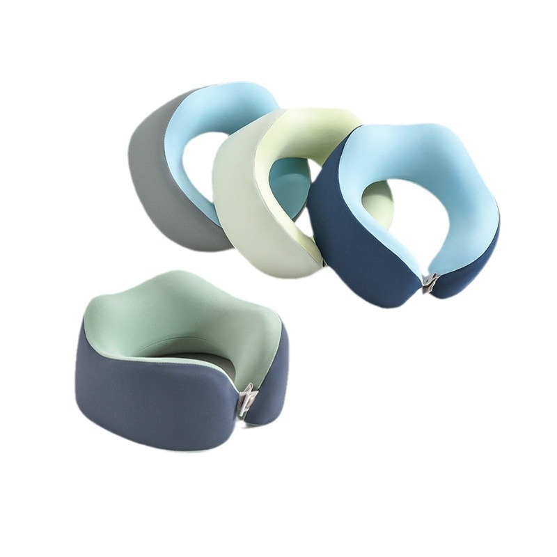 Възглавница за врата с паметна пяна, У-образна за пътуване, с трикотажна сърцевина