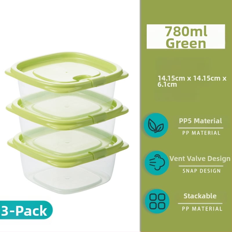 Camellia Κουτί συντήρησης τροφίμων, πλαστικό, ορθογώνιο, κατάλληλο για φούρνο μικροκυμάτων, με καπάκι