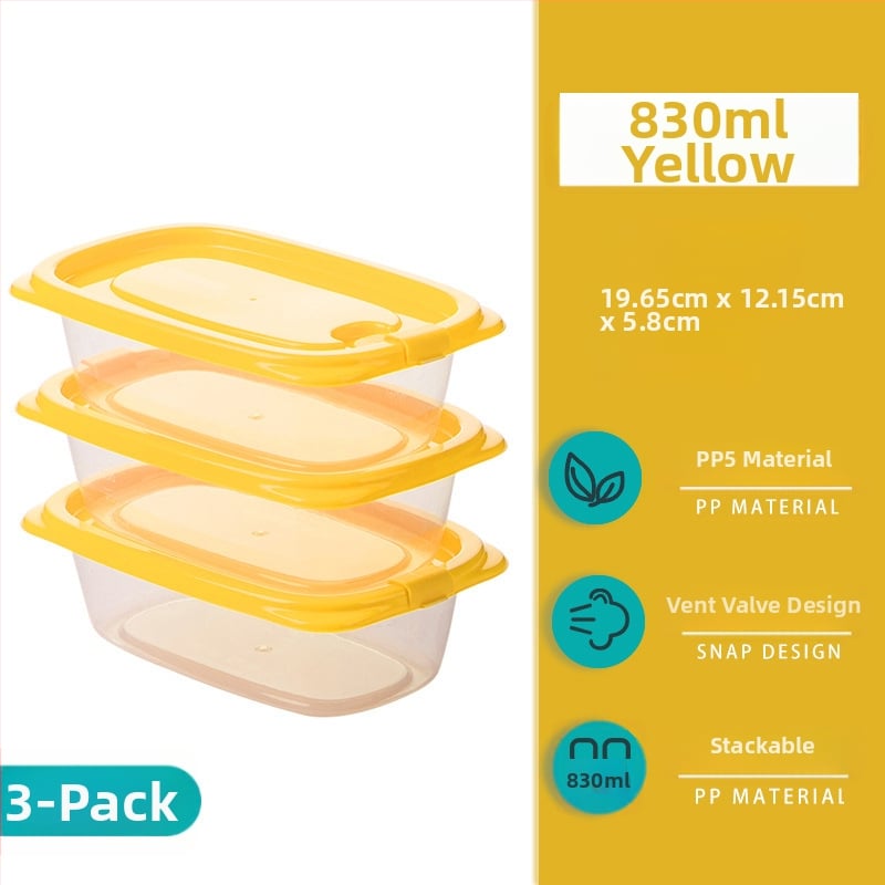 Camellia Κουτί συντήρησης τροφίμων, πλαστικό, ορθογώνιο, κατάλληλο για φούρνο μικροκυμάτων, με καπάκι