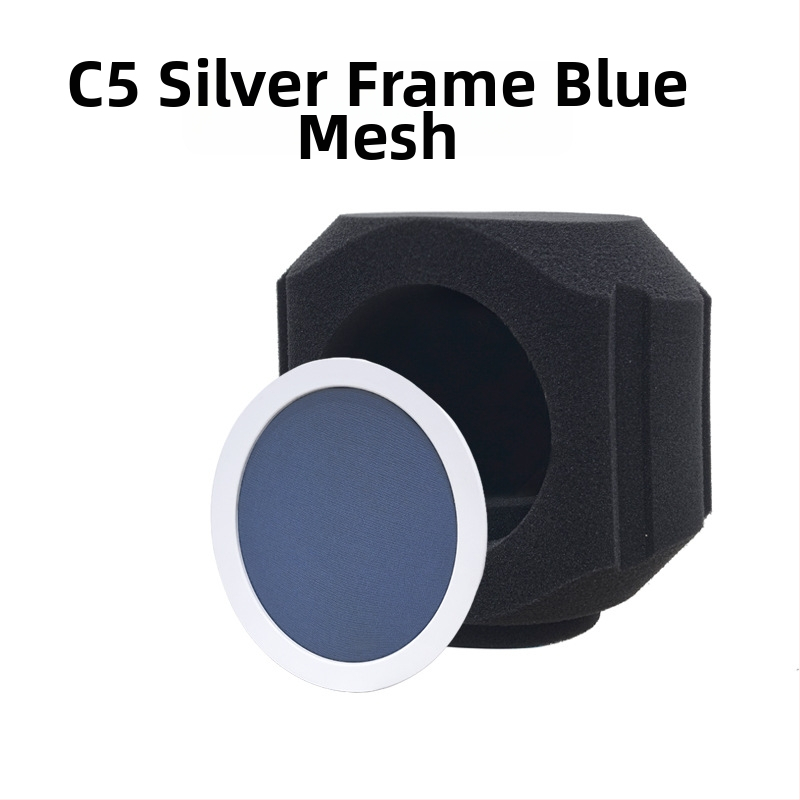 Комплект за микрофон: ветроустойчив филтър, шумоизолационен щит и звукопоглъщащ калъф за лайв стрийминг и запис (Модел C5, Бранд HZM&C)