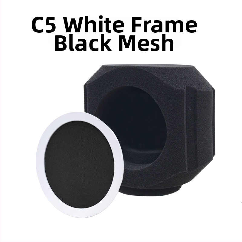 Комплект за микрофон: ветроустойчив филтър, шумоизолационен щит и звукопоглъщащ калъф за лайв стрийминг и запис (Модел C5, Бранд HZM&C)