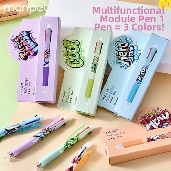 Cartoon séria mazateľné pero s push-type mechanizmom, guľôčková špička, z nerezovej ocele, plastové puzdro