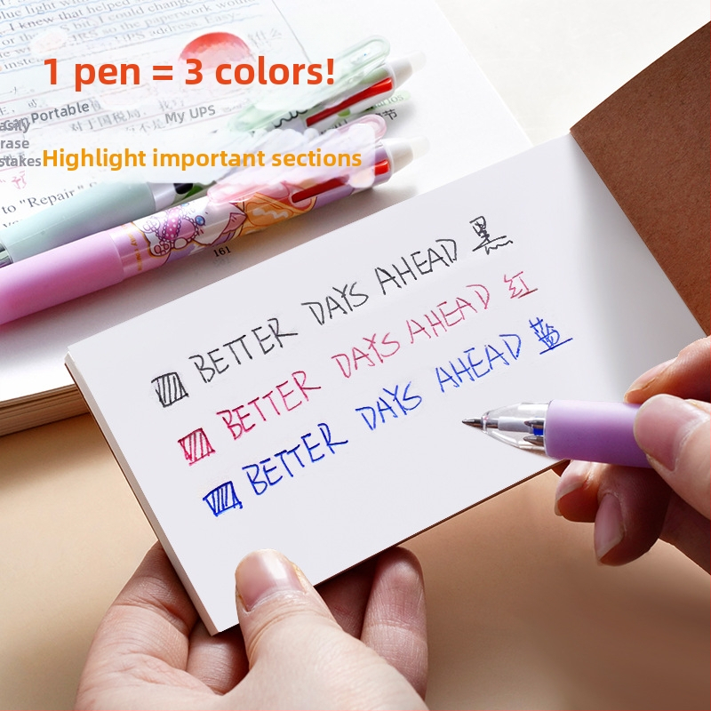 Cartoon séria mazateľné pero s push-type mechanizmom, guľôčková špička, z nerezovej ocele, plastové puzdro