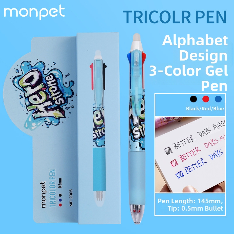 Cartoon séria mazateľné pero s push-type mechanizmom, guľôčková špička, z nerezovej ocele, plastové puzdro