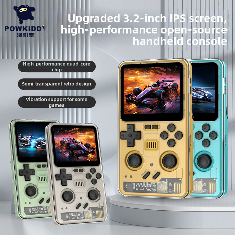 Consolă portabilă de jocuri Powkiddy RGB20Pro, fără fir, HD, ArkOS open-source, memorie 64GB/128GB, stil nostalgic