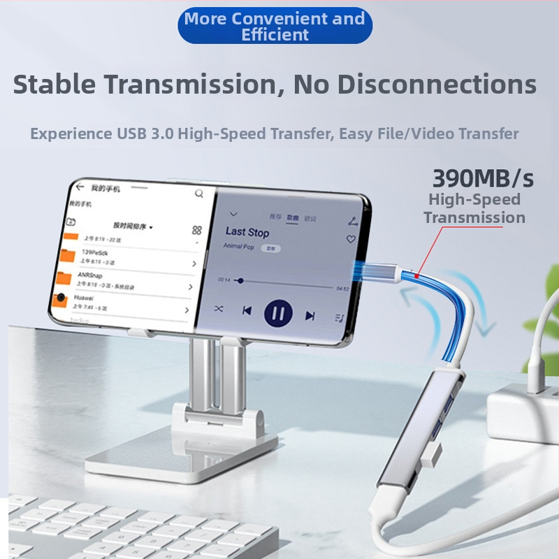 Type-C USB хъб с 4 порта, USB 2.0, захранван чрез USB