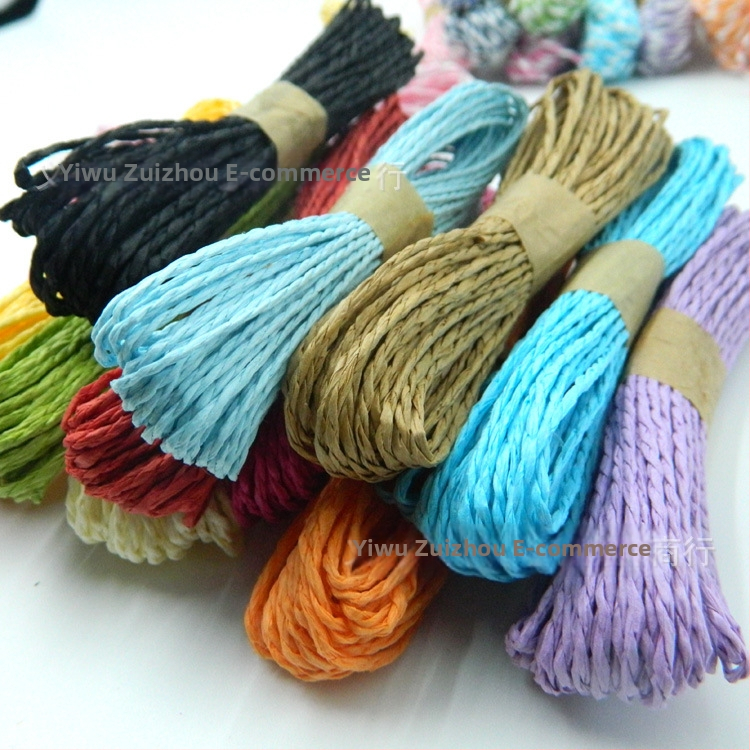 Ručne tkaná šnúrka z Kraft papiera na darčekové tašky, hrúbka 1,5–2 mm, značka Drunk continent