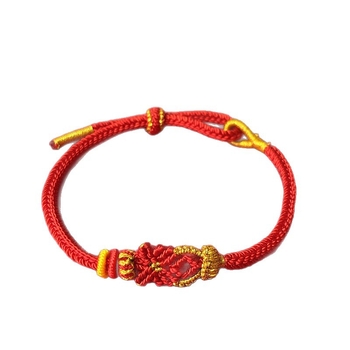 Кордова гривна с животни от зодиака и възел Буда, ръчно плетена, унисекс, елегантен аксесоар