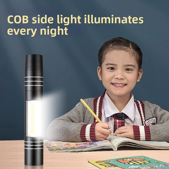 Laser pokazivač s COB bočnim svjetlom — aluminijska legura, USB punjiva, otisak logotipa, prilagodba izrade, licencirana privatna marka