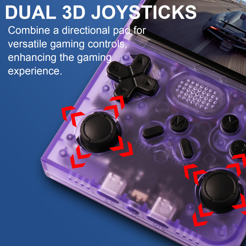 Consolă portabilă de jocuri R40S Pro, arcade nostalgic, All-in-One, Open-Source, Dual-OS, 64GB/128GB, USB, 3.5 mm